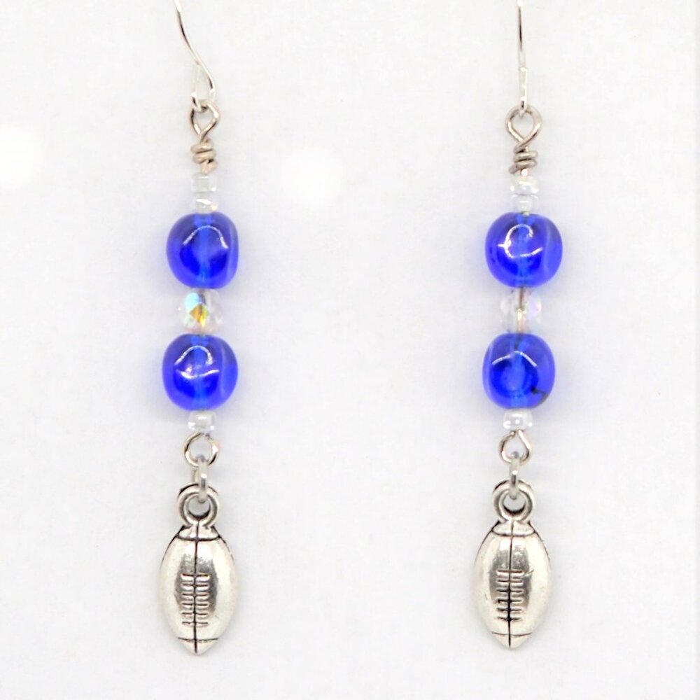 Football Blue Earrings